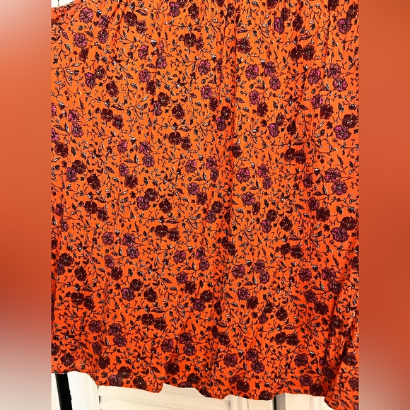 Old Navy Orange Floral Peasant Blouse.
Ruffle Trim. - Picture 2 of 5